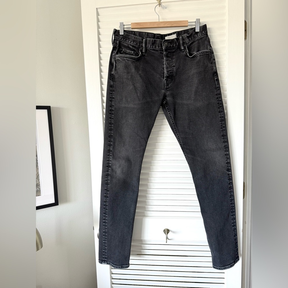 AllSaints Men’s “Rex” Slim Fit Soft Stretch Denim Black 32/ 32